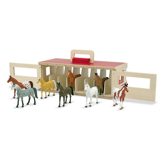 Clearance/Take-Along Show-Horse Stable Play Set   3+