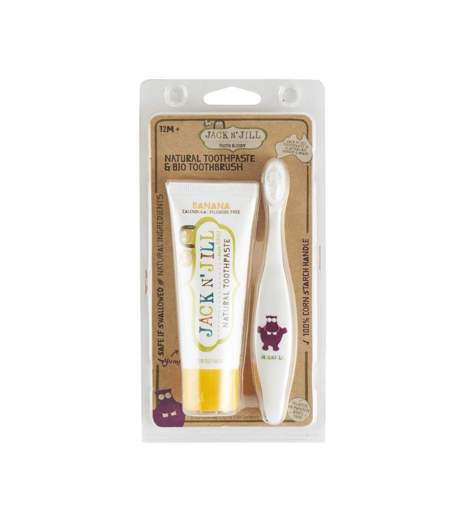 Tooth Buddy - Banana Natural Toothpaste & Hippo Bio Brush